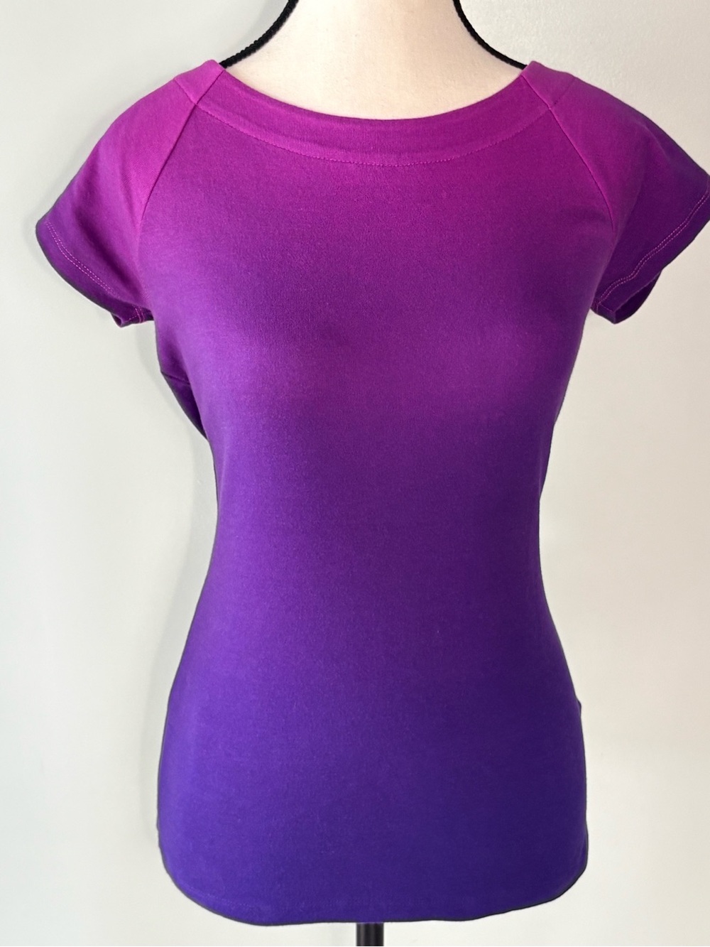 Ralph Lauren Purple to Violet Ombre Short Sleeve Scoop Neck Tee.  Size—Large